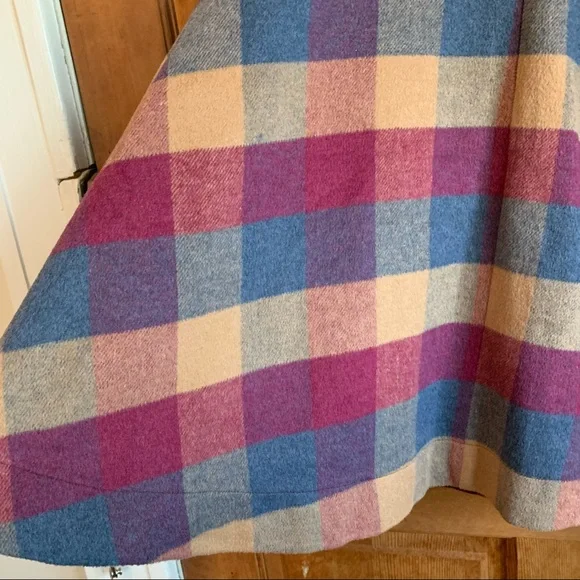 Marjun NWOT Blend Midi Skirt Womens Size 26 Waist Wool Plaid Designer Blue - Picture 8 of 12